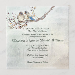 Convite Personalizado De Casamento De Pássaros