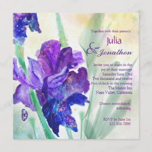 Convite Personalizado De Casamento Iris Roxo