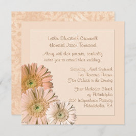 Convite Personalizado De Casamento Peach Linen Ger