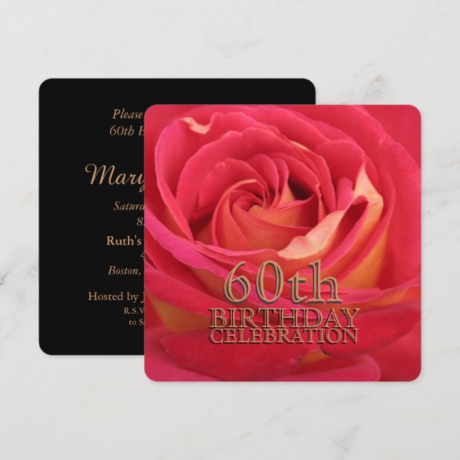 Convite Personalizado de Celebração de Aniversário (Frente/Verso)