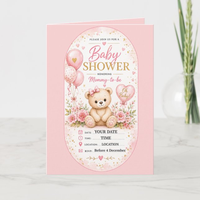 Convite Personalizado de Chá de Bebê (Frente)
