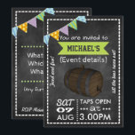 Convite Personalizado de Chalkboard Retro para Fes<br><div class="desc">Convite de Chalkboard de festa temática de cerveja da Party Peeps pronto para ser personalizado para os detalhes do seu evento. Todos os elementos de design são inteiramente personalizáveis. Caso necessite de ajuda com as personalizações ou deseje algum toque pessoal específico incluído no design, sinta-se à vontade para nos contatar...</div>