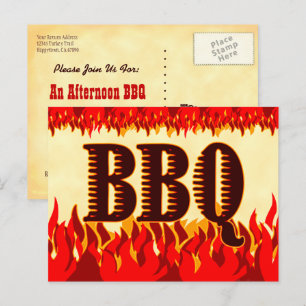 Convite Personalizado de Churrasco Western Flames 