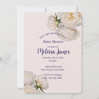 Convite Personalizado de Chuvada de Bebê Flor de P