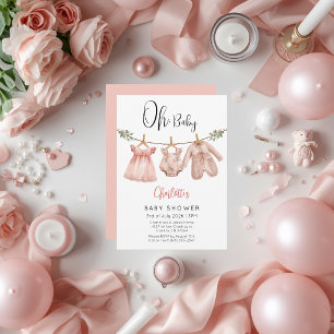 Convite Personalizado de Chuveiro de Bebê Menina