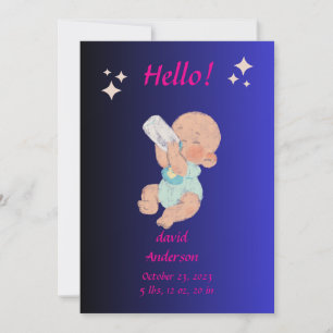 Convite Personalizado de Chuveiro de Bebê Recém-Na