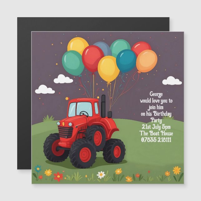 Convite Personalizado de festa de aniversário. (Frente/Verso)