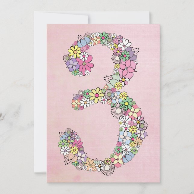 Convite Personalizado de Festa de aniversário de 3 (Frente)