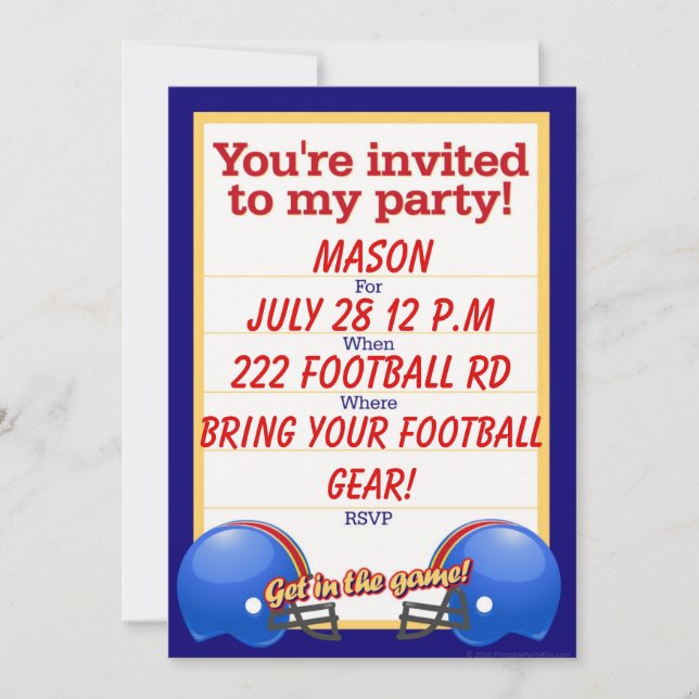 Convite Personalizado de Festa de Futebol (Frente)