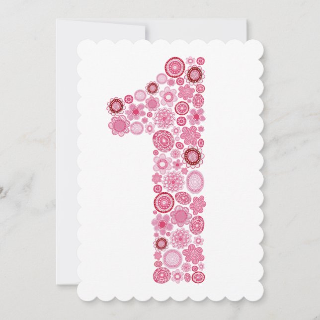 Convite Personalizado de Festa Número 1 do primeir (Frente)