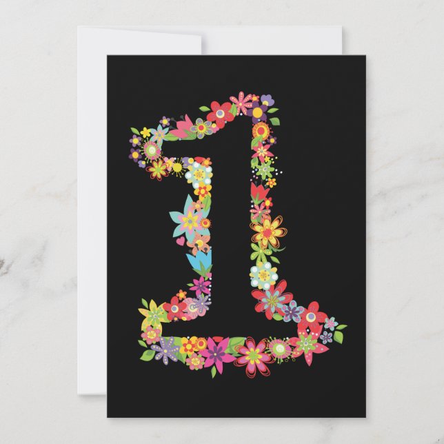 Convite Personalizado de Festa Número 1 do primeir (Frente)