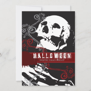 Convite Personalizado De Halloween De Esqueleto Po