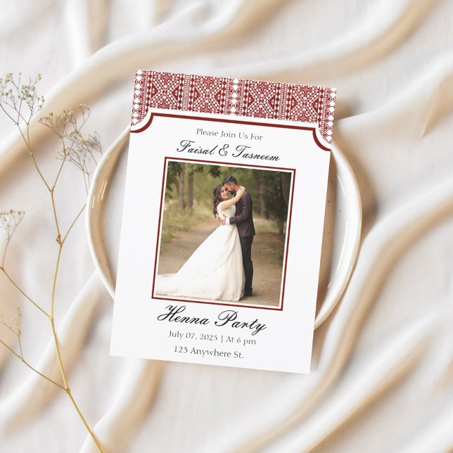 Convite Personalizado de Henna Árabe com Foto Cust (Criador carregado)