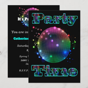 Convite Personalizado de Hora de Festa de Bola de 