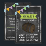 Convite Personalizado de Loja de Chalk Retro Festa<br><div class="desc">Convite Chalkboard de festa temática de Cerveja da Party Peeps pronto para ser personalizado para os detalhes do seu evento. Todos os elementos de design são inteiramente personalizáveis. Caso necessite de ajuda com as personalizações ou gostaria de incluir algum toque pessoal específico no design, sinta-se à vontade para nos contatar...</div>