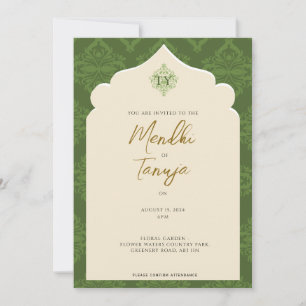 Convite Personalizado de Mendhi Noite de Henna