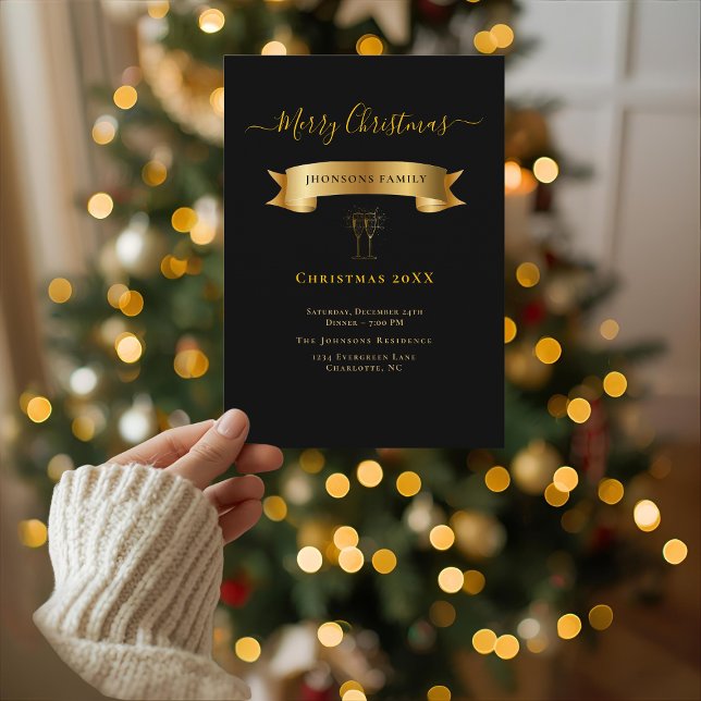 Convite Personalizado de Natal Elegante e Alegre (Criador carregado)