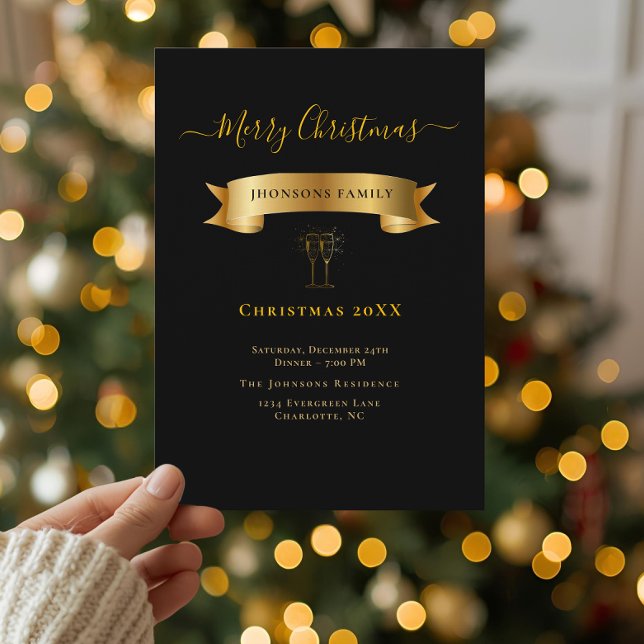 Convite Personalizado de Natal Elegante e Alegre (Criador carregado)