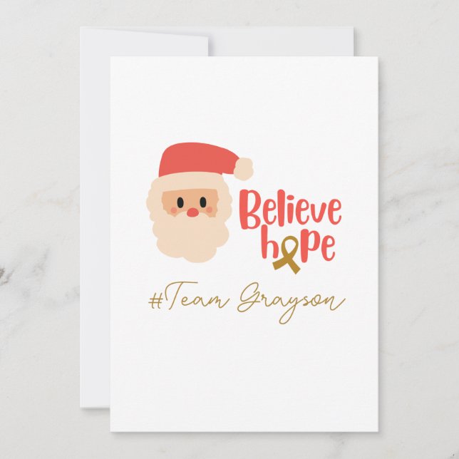 Convite personalizado de Natal para cancer de infâ (Frente)