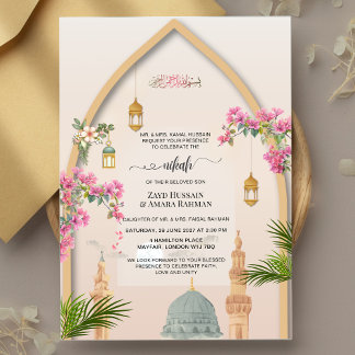 Convite Personalizado de Nikah da Masjid An-Nabawi