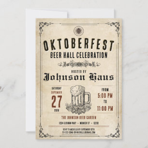 Convite Personalizado de Oktoberfest Vintage
