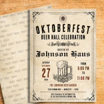 Convite Personalizado de Oktoberfest Vintage