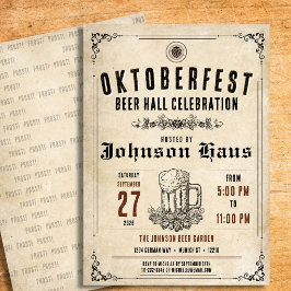 Convite Personalizado de Oktoberfest Vintage