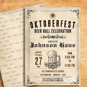 Convite Personalizado de Oktoberfest Vintage