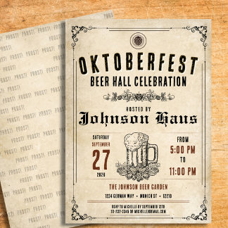 Convite Personalizado de Oktoberfest Vintage