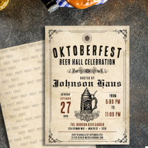 Convite Personalizado de Oktoberfest Vintage