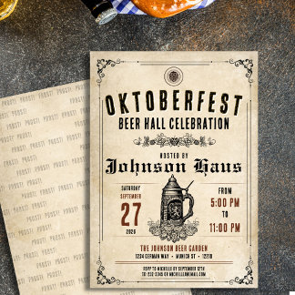 Convite Personalizado de Oktoberfest Vintage