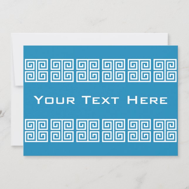 Convite personalizado de padrão grego (Frente)