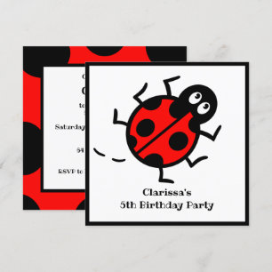 Convite personalizado de padrão Ladybird