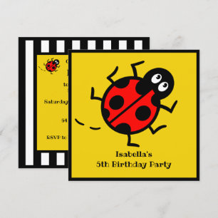 Convite personalizado de padrão Ladybird