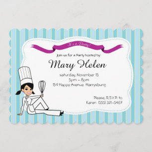 Convite Personalizado de Parte do Cozinhar na moda