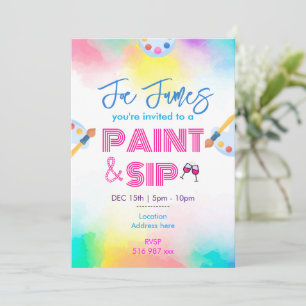 Convite personalizado de pintura e gole