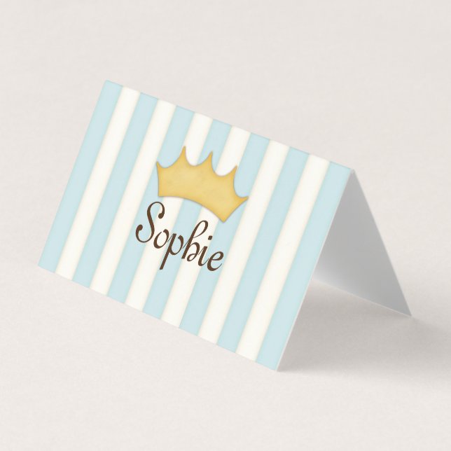 Convite Personalizado de Princesa com Listras Azui (Frente)