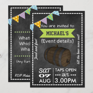 Convite Personalizado de Quadro Negro Retro para F