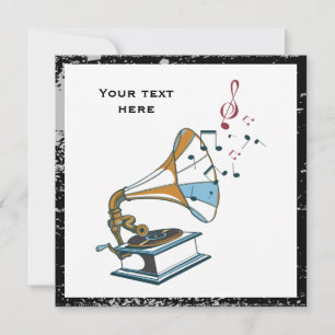 Convite personalizado de revisão gramofone