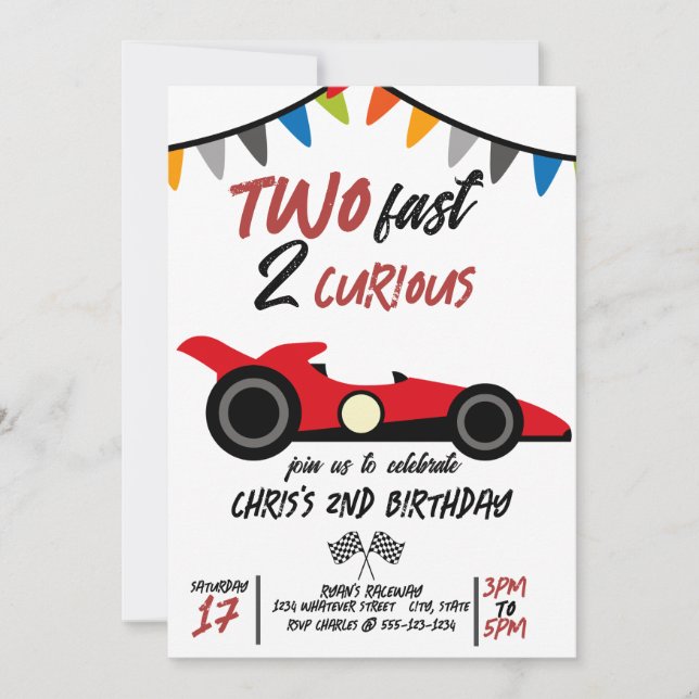 Convite Personalizado de segundo aniversário (Frente)