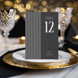 Convite Personalizado de Tabela de Casamento Preto e Branc