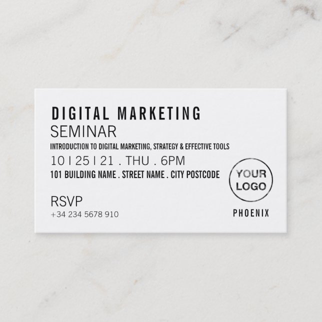 Convite personalizado de tíquete/Seminário (Frente)