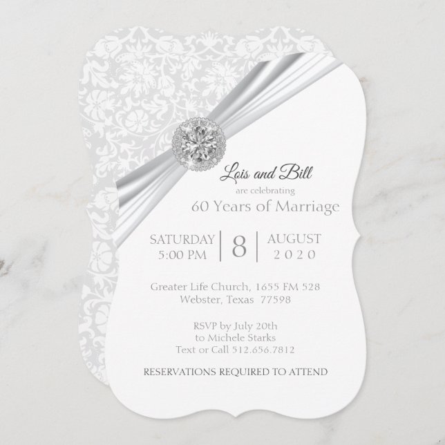 Convite Personalizado - Desenho do 75º / 60º Aniversário d (Frente/Verso)