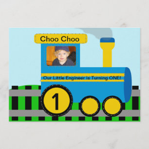 Convite personalizado do aniversário do trem da