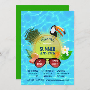 Convite personalizado do Clube Summer Beach Party