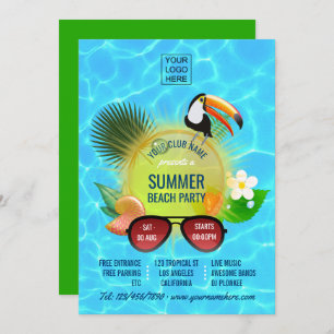 Convite personalizado do Clube Summer Beach Party