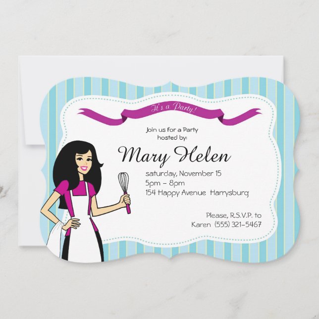 Convite personalizado do cozinhar partido legal (Frente)