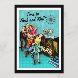 Convite Personalizado do Partido do Jukebox Retro Rock and