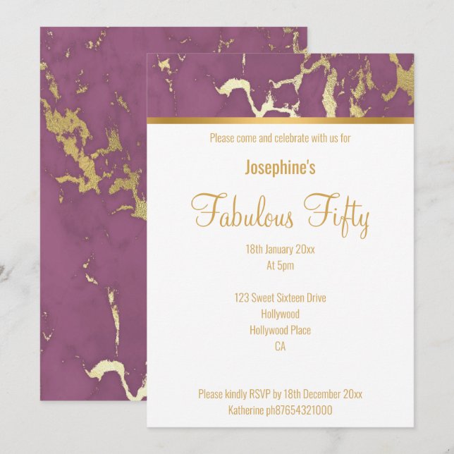 CONVITE PERSONALIZADO DOURADO BRANCO DE RÚPULO ELE (Frente/Verso)