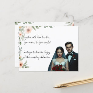 Convite Personalizado Elegante de Casamento Person